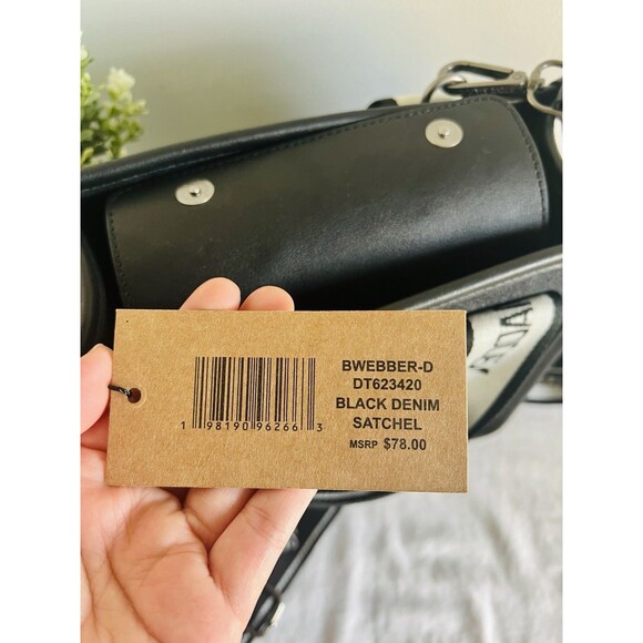 Steve Madden Black Denim Bwebber Crossbody Satchel w/ Coin Pouch NWT - Picture 8 of 12
